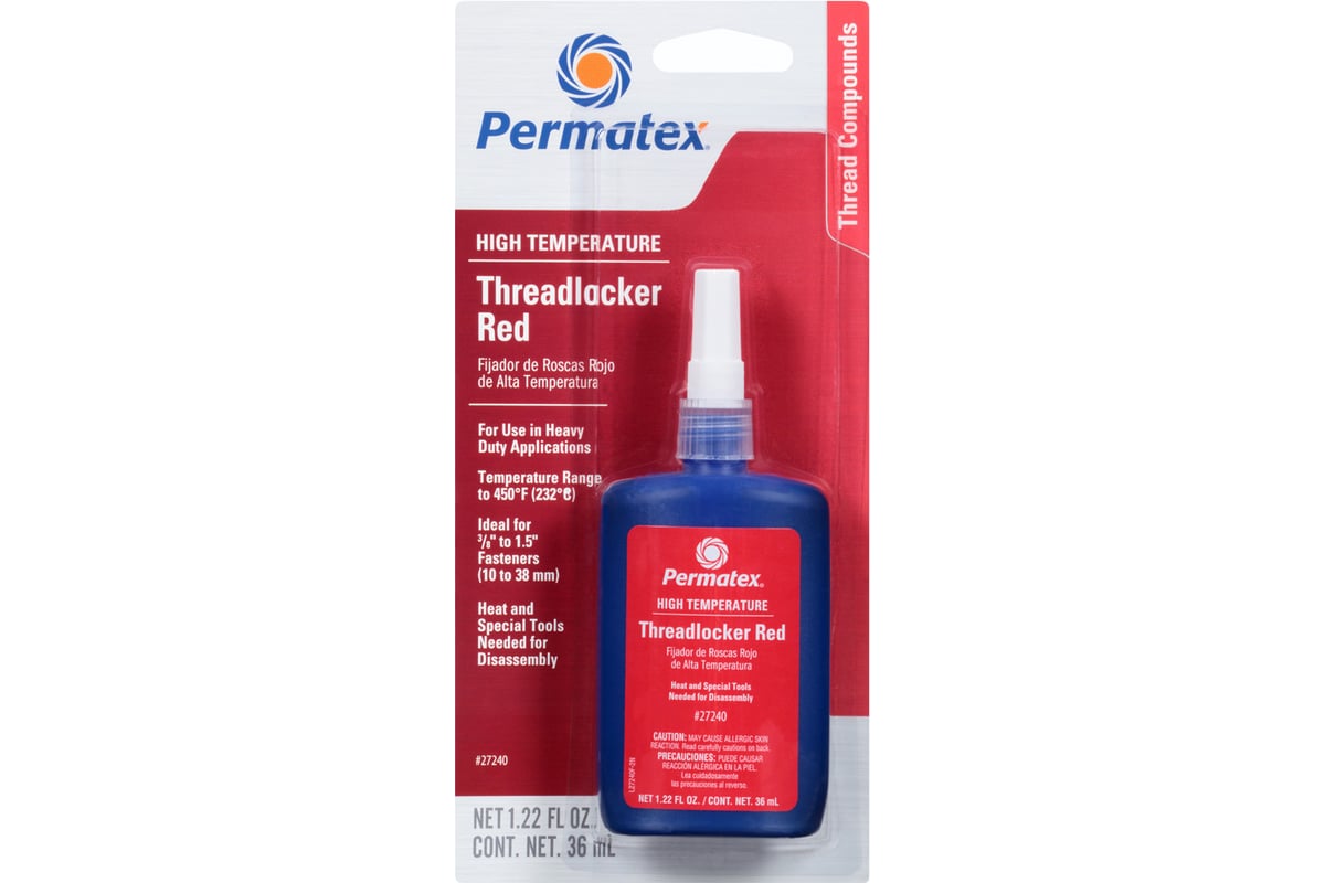 Фиксатор резьбы сильной фиксации PERMATEX красный высокотемпературный ...