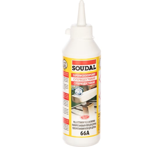 Суперводостойкий полиуретановый клей для дерева SOUDAL 66А 250 мл D4 107630