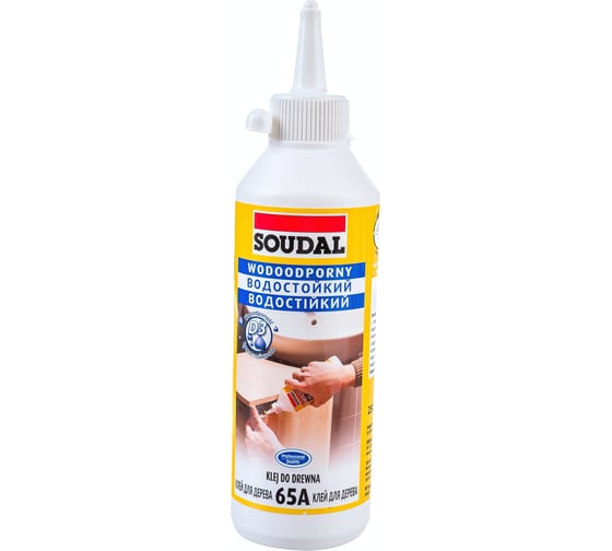 Водостойкий клей для дерева SOUDAL 65А на основе ПВА дисперсии 250 мл D3 107626 1