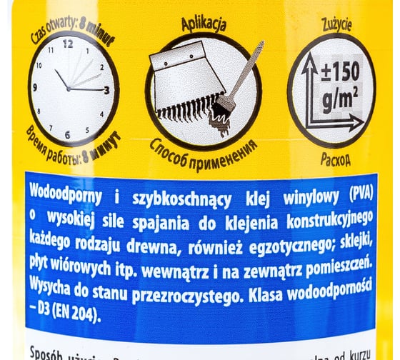 Водостойкий клей для дерева SOUDAL 65А на основе ПВА дисперсии 250 мл D3 107626