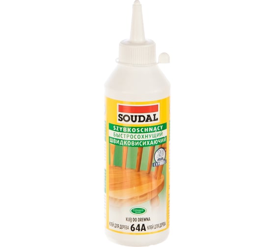 Быстросохнущий клей для дерева SOUDAL 64А на основе ПВА дисперсии 250 мл D2 107628 1