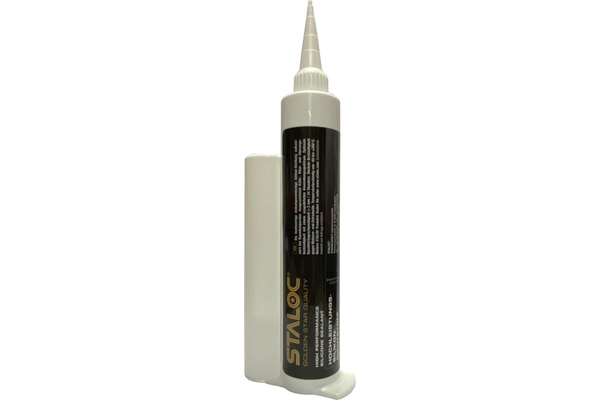 Силиконовый маслостойкий нейтральный герметик STALOC high performance  silicone sealant черный, 80 мл SIBK80