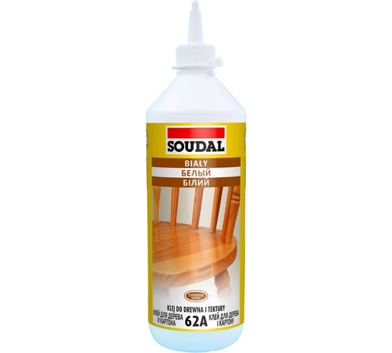 Белый клей для дерева SOUDAL 62А на основе ПВА дисперсии 750 мл D2 107638 1