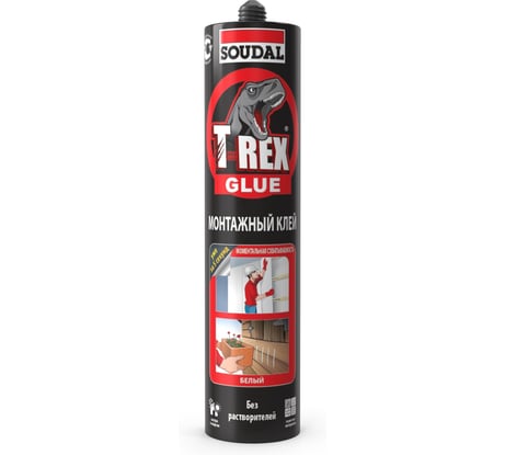 Монтажный клей SOUDAL T-REX МОМЕНТАЛЬНАЯ СХВАТЫВАЕМОСТЬ 380 г Белый RED old 134923