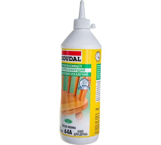 Быстросохнущий клей для дерева SOUDAL 64А на основе ПВА дисперсии 750 мл D2 107631