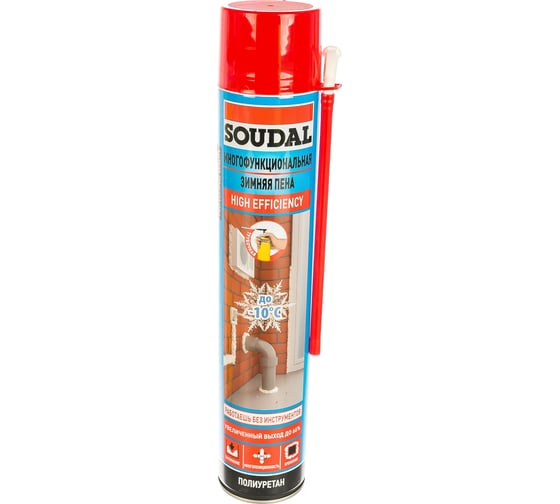 Многофункциональная зимняя пена SOUDAL трубочная 750 мл 134574