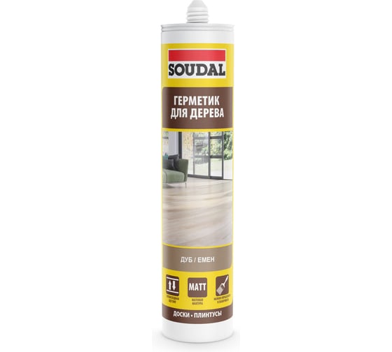 Паркетный акриловый герметик под дуб SOUDAL 111256