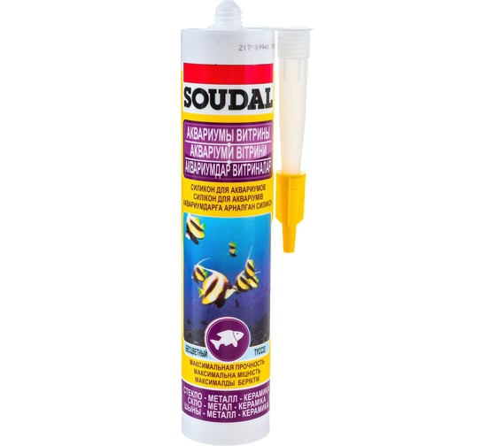 Аквариумный бесцветный силикон SOUDAL Силируб АQ 126932