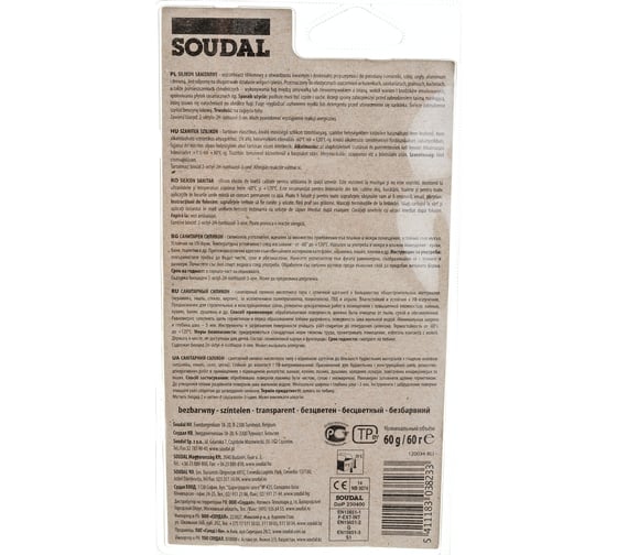 Санитарный силикон SOUDAL бесцветный 120034