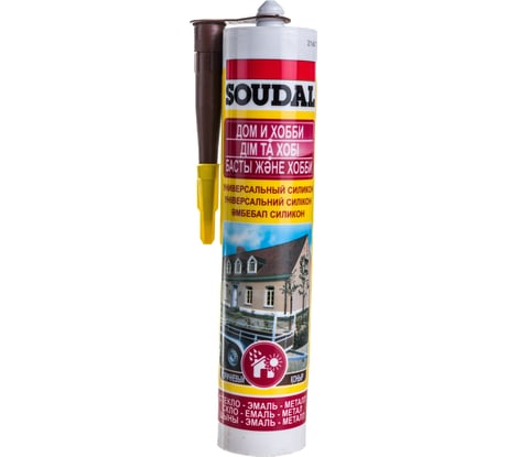 Универсальный силикон SOUDAL коричневый 118298
