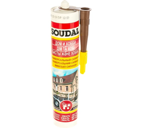 Универсальный силикон SOUDAL коричневый 118298