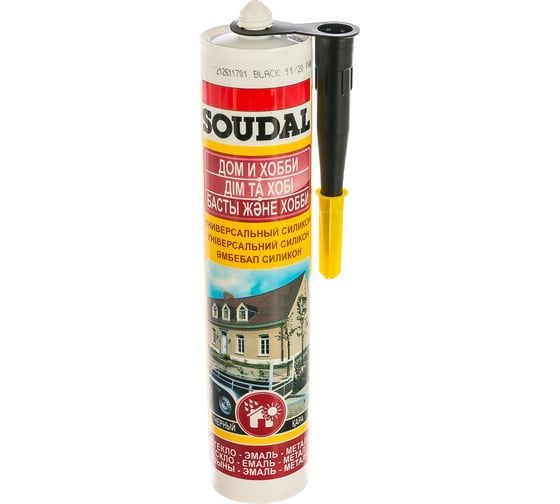 Универсальный силикон SOUDAL черный 109840