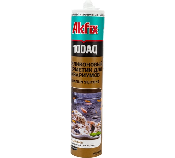 Аквариумный силиконовый герметик Akfix 100AQ прозрачный, 280 мл SA080.28T