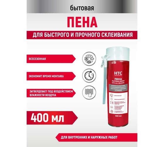 Монтажная пена (бытовая мини) CEMMIX нтс 400 мл HTC-Pena-b04
