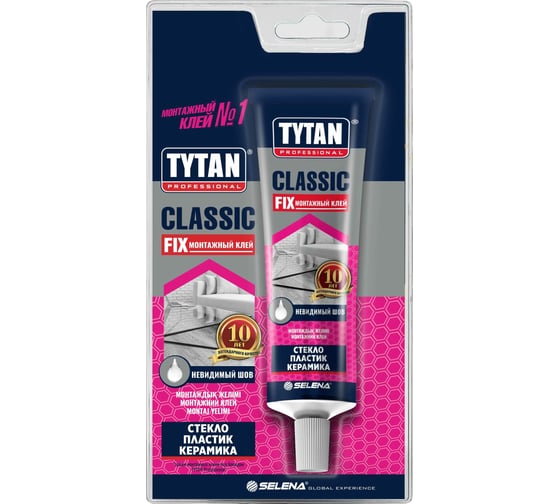 Монтажный каучуковый клей TYTAN PROFESSIONAL CLASSIC FIX прозрачный 100 мл 388 1