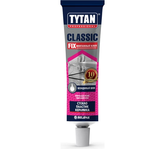 Монтажный каучуковый клей TYTAN PROFESSIONAL CLASSIC FIX прозрачный 100 мл 388