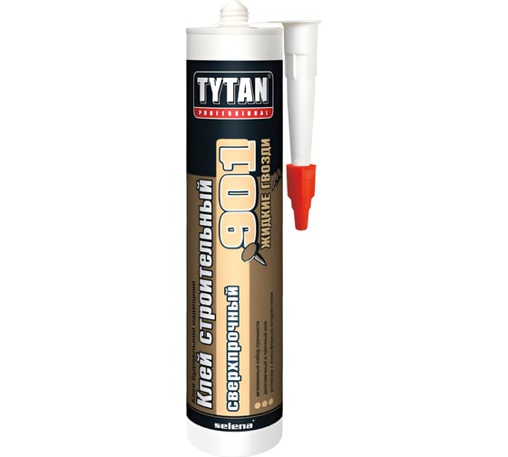 Строительный сверхпрочный клей TYTAN PROFESSIONAL №901, бежевый 0,390 кг 23288 127876 1