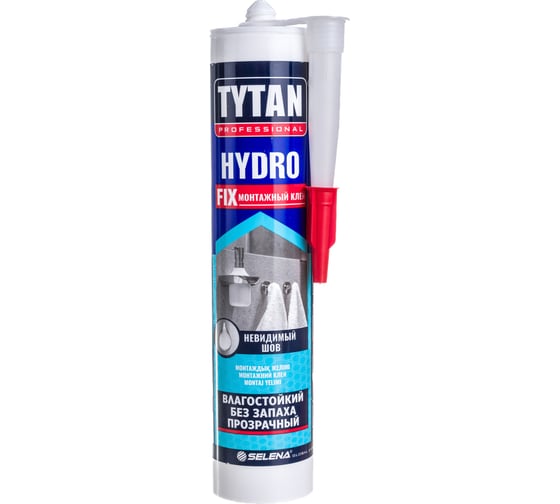 Монтажный клей Tytan PROFESSIONAL HYDROFIX акрилатный, прозрачный 310мл 96184 23889