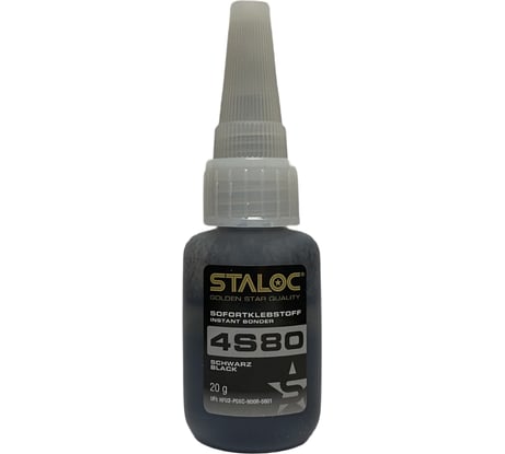 Моментальный вибростойкий резинонаполненный цианоакрилатный клей STALOC 4s80 черный, 20 г 4S8020