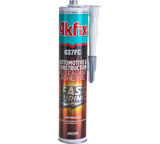 Полиуретановый герметик  Akfix 637FC быстросохнущий, серый, 310 мл AA376