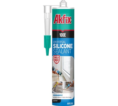 Универсальный силиконовый герметик Akfix 100E, бежевый, 280 мл SA045