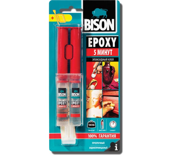 Клей BISON EPOXY 5 MINUTES CRD 24ML 6307223