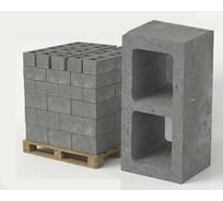 Пескобетонный блок двухпустотный ЯЗСМ, 390x190x188 мм, 1620 штук (22,57 м³) 4640013520858