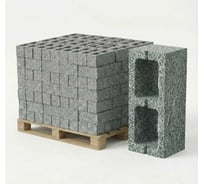 Керамзитобетонный блок двухпустотный ЯЗСМ, 390x190x188 мм, 1980 штук (27,58 м³) 4640013520797