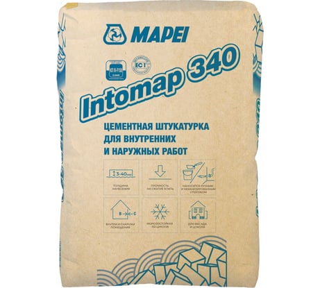 Штукатурка MAPEI INTOMAP 340 25 кг 1883325