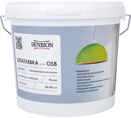 Акриловая шпатлевка с армирующим волокном для OSB SENBION 7 кг S-Шп-15222/7