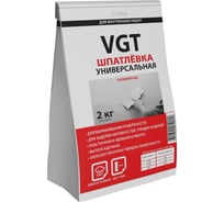 Универсальная полимерная сухая шпаклевка 2 кг для внутренних работ VGT 11601971