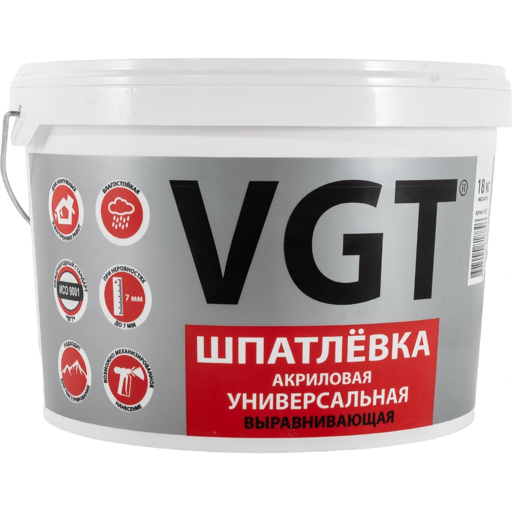 Универсальная акриловая шпаклевка18 кг для наружних и внутренних работ ...