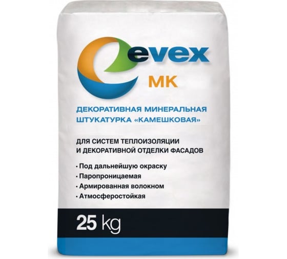 Камешковая штукатурка Evex MК-15 (25 кг; зерно 1.5 мм) 4773