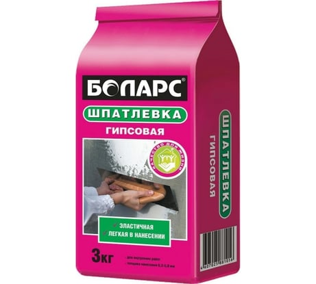Шпатлевка гипсовая базовая 3 кг БОЛАРС 00000007458