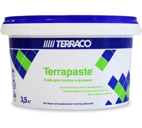 Клей для плитки на акриловой основе TERRACO ТЕРРАПАСТE класс C0, 3.5 кг 6511035
