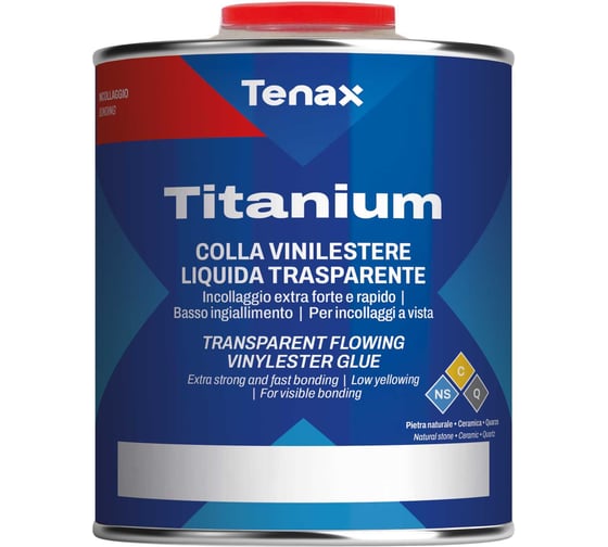 Полиэфирный клей Tenax Titanium Liquido прозрачный, 0.125 л 039.210.6264