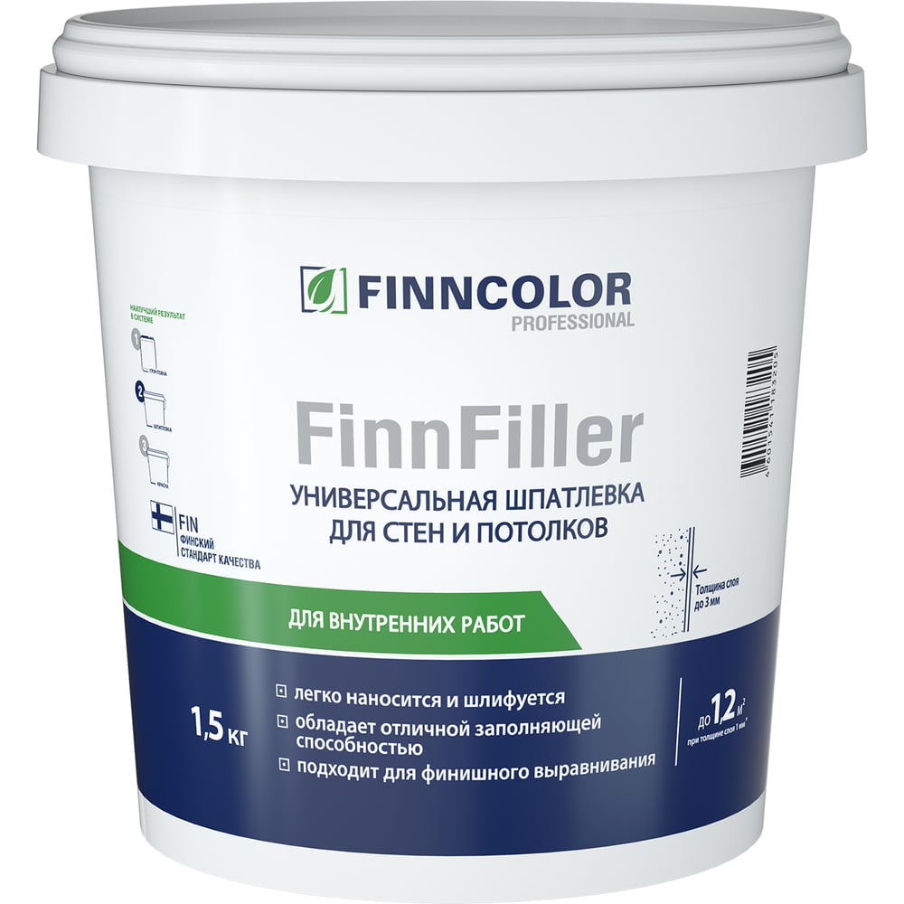 Финишная шпатлевка Finncolor Finnfiller 0,9 л 700008046 - выгодная цена ...