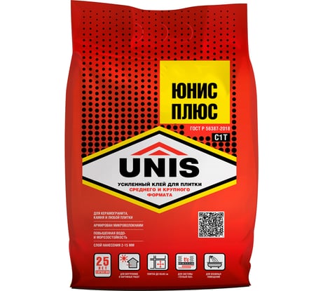 Клей для плитки UNIS ПЛЮС, 5 кг