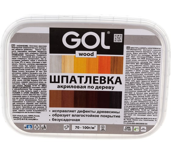 Шпатлевка акриловая по дереву МАСТЕР GOL Wd.250.070 (0.15 кг; белая) Palizh 11605667