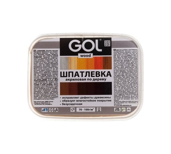 Шпатлевка акриловая по дереву МАСТЕР GOL Wd.250.020 (0.15 кг; дуб светлый) Palizh 11605697