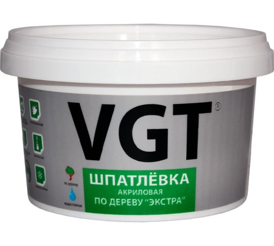 Шпатлевка акриловая в тубе по дереву Экстра (0.45 кг; светло-серый) VGT 27533