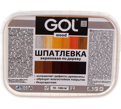 Шпатлевка акриловая по дереву МАСТЕР GOL Wd.250.040 (0.15 кг; лиственница) Palizh 11605665