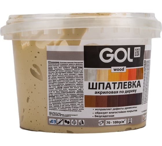Шпатлевка акриловая по дереву МАСТЕР GOL Wd.250.02 (0.65 кг; светлый дуб) Palizh 11605753