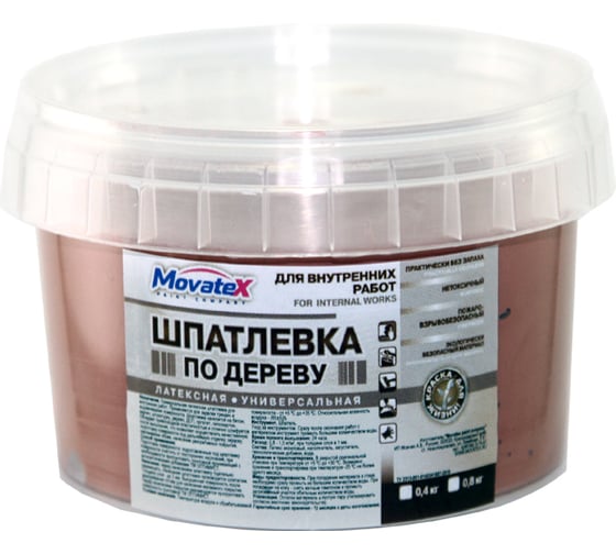 Шпаклевка по дереву (0.8 кг; черешня) Movatex Т16173