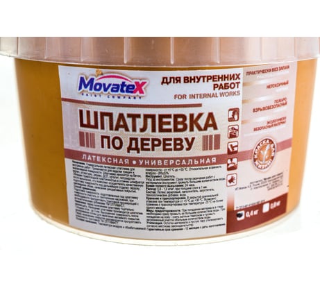 Шпаклевка по дереву (0.4 кг; орех светлый) Movatex Т16167