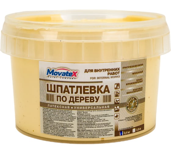 Шпаклевка по дереву (0.4 кг; сосна) Movatex Т02355