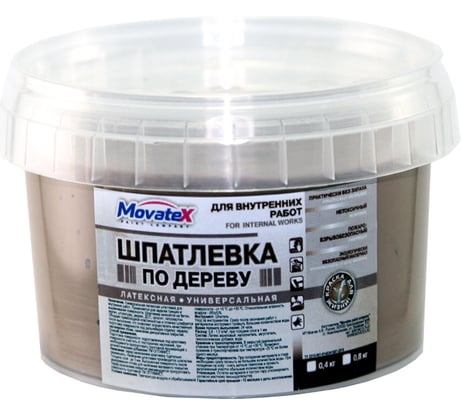 Шпаклевка по дереву (0.8 кг; тик) Movatex Т16172