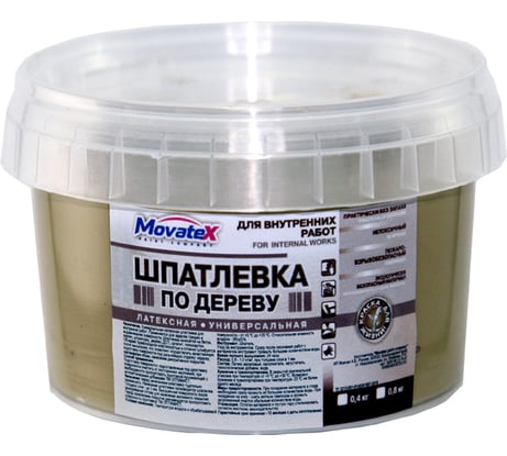 Шпаклевка по дереву (0.8 кг; дуб) Movatex Т16161