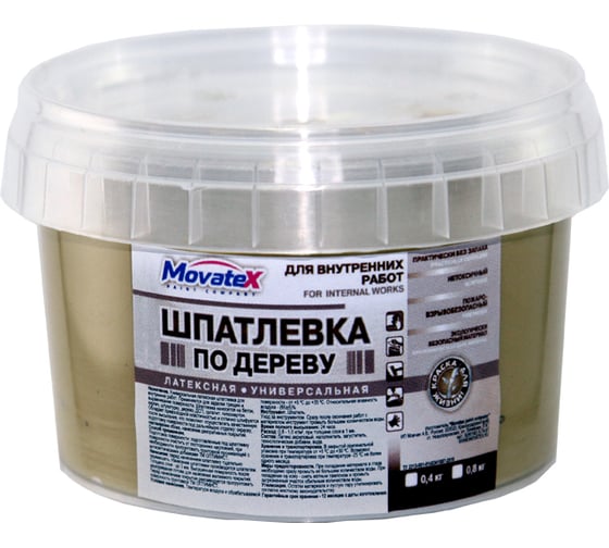 Шпаклевка по дереву (0.8 кг; дуб) Movatex Т16161 1