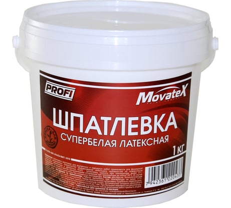 Шпаклевка латексная (1 кг; супербелая) Movatex Т02352
